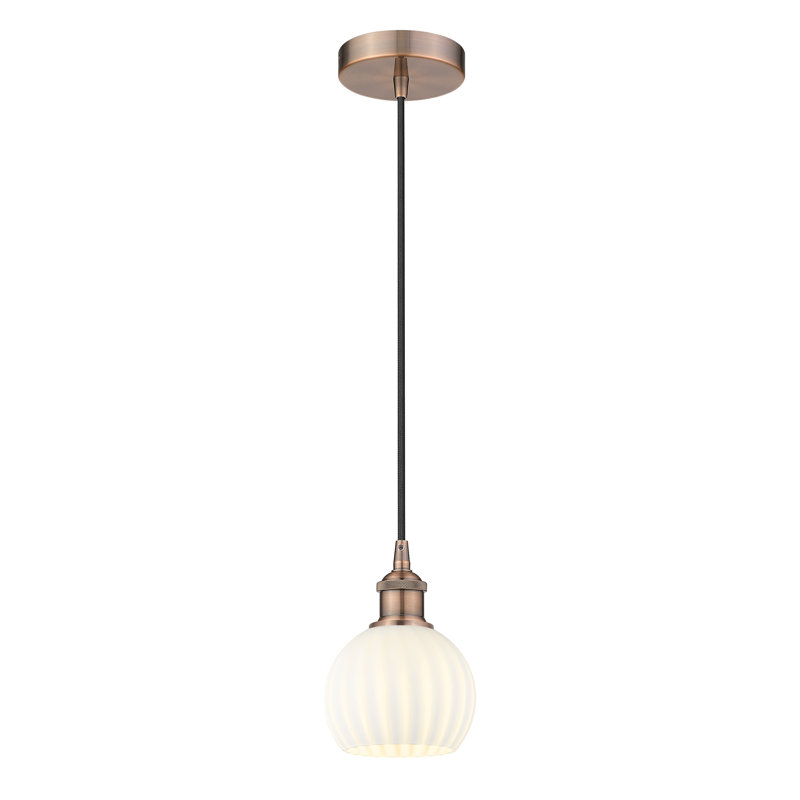Behare 1 - Light Single Pendant, Antique Copper, 8" H x 6" W x 6" D