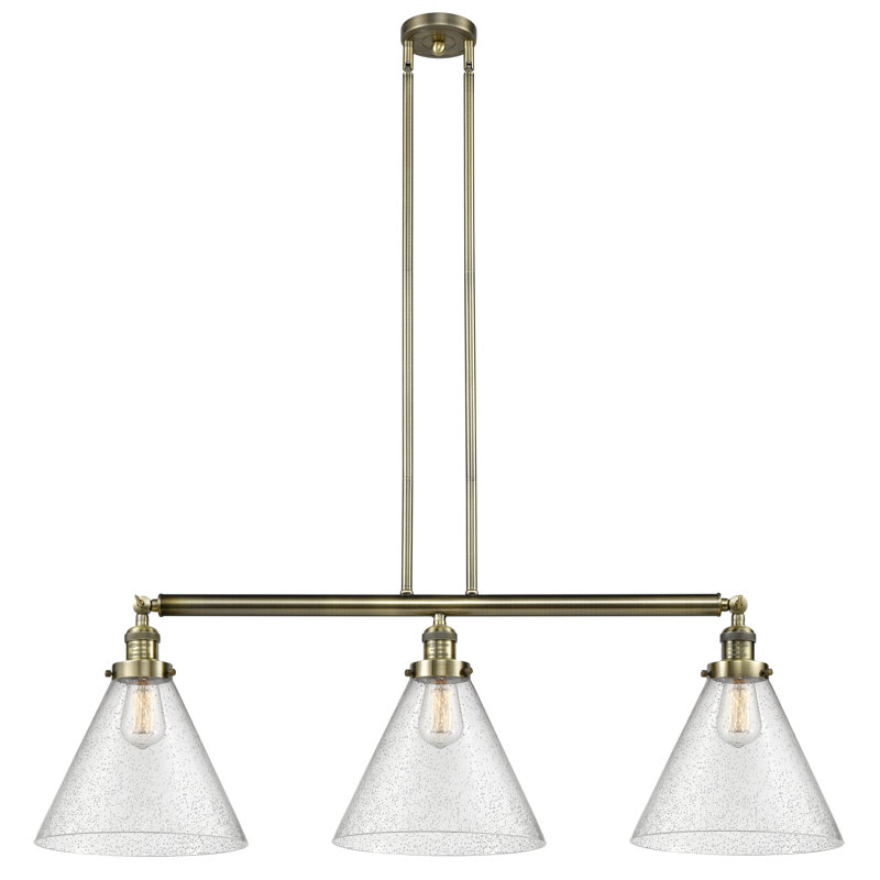 Amareon 3 - Light Kitchen Island Pendant, 48.25" H x 44" W x 12" D