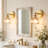 Battery Operated Tulip Wall Sconce Set Of 2 With Remote & Bulb, Dimmable Wireless Rechargeable Wall Lights (3 Color Temp & 12 Rgb) For Bedroom Living Room Hallway-123247237-123247238