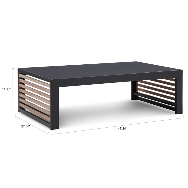 Pawni Teak Outdoor Coffee Table with Custom Cover