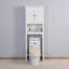 Armoire de rangement pour salle de bain en bois au-dessus de la toilette avec tablette réglable