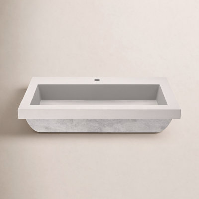 Trough Handmade Rectangular Drop-In Bathroom Sink