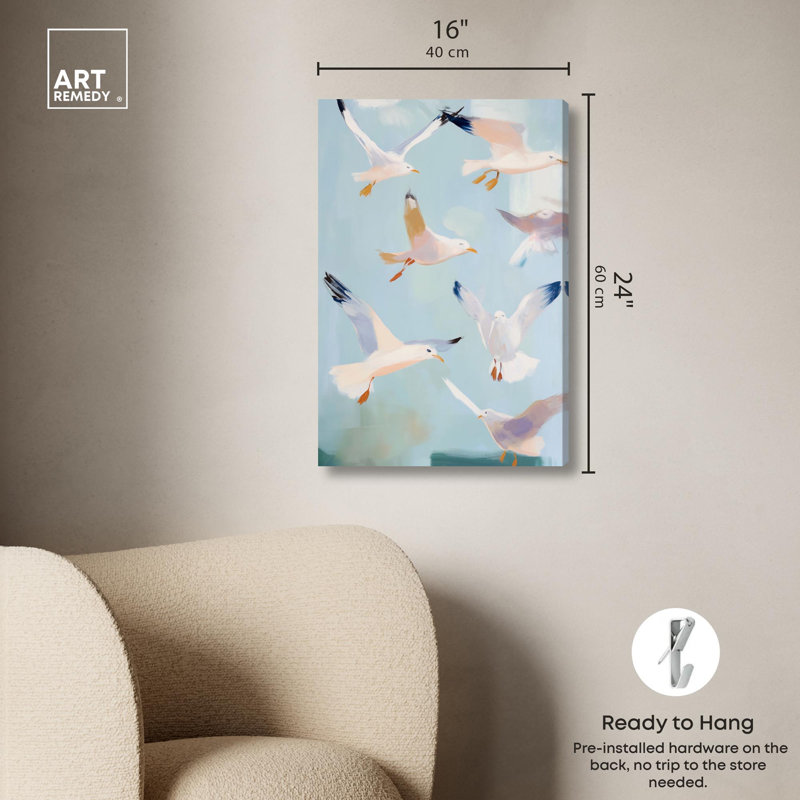 Impression sur toile Sky Ballet Coastal Decor par Art Remedy, H 24 po x l 16 po, Toile tendue avec châssis