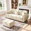 Canapé Chesterfield 82,6 po en velours moderne avec repose-pieds et coussins-1858324316