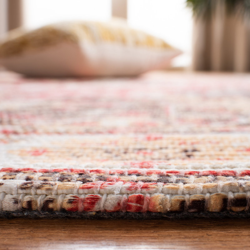 Tapis oriental rouge tissé à plat à la main Joppatowne, Rectangle 3 pi x 5 pi