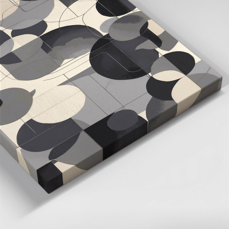 «Abstract Shapes 2», art mural sur toile grise, H 14 po x l 11 po