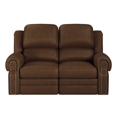 Fardowsa 84"" Genuine Leather Rolled Arm Reclining Loveseat -  Wildon HomeÂ®, 1EC33EEC0A994BFAB887CAD4769C6FA7