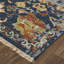 Tapis floral en laine noué à la main bleu / orange / rouge-1974158038