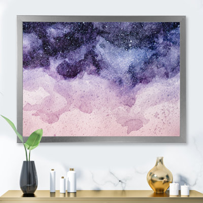 Abstrait nuit mauve abstraite - reproduction d'art sur toile moderne