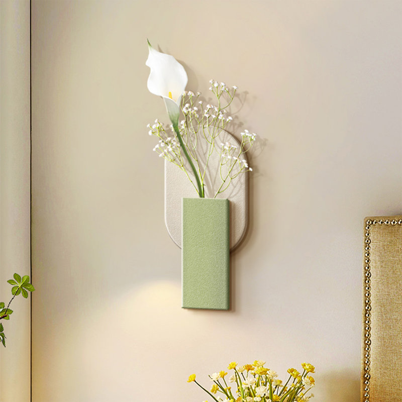 Peinture tridimensionnelle en grès, plante verte, peinture décorative pour chambre à coucher, Vert