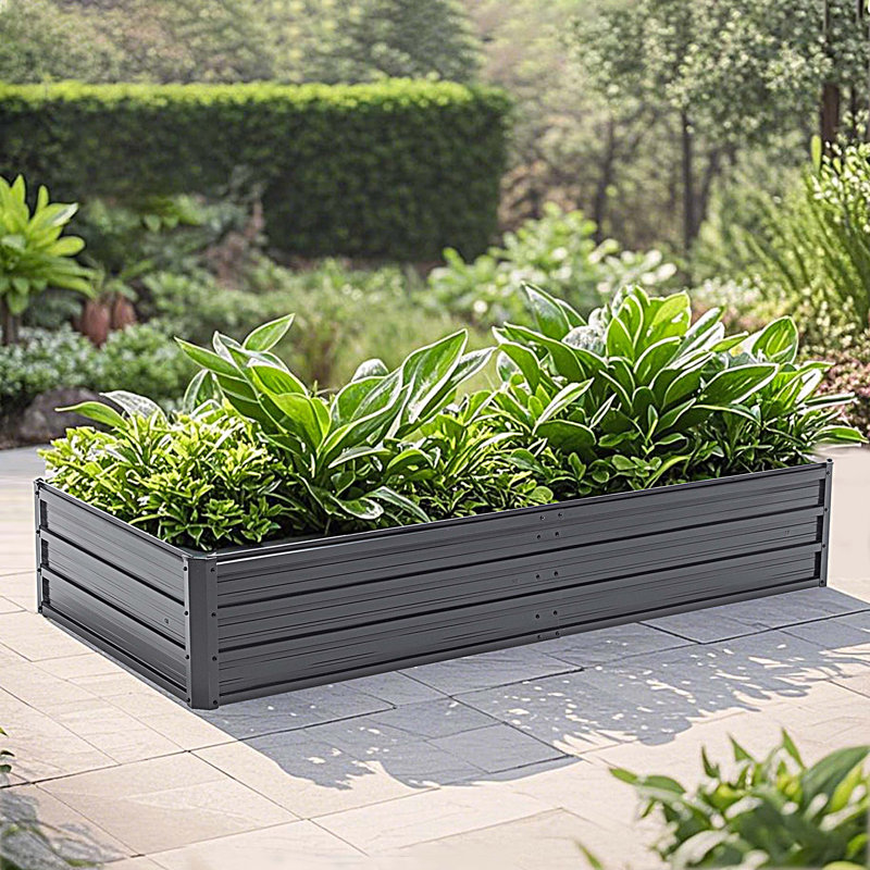 6x3x2 FT Metal Raised Garden Bed Outdoor Reinforced Galvanized Rustproof Colored Steel Planter Boxes for Vegetables, Raised Beds for Growing Flowers Herbs Succulents, Safe and stable