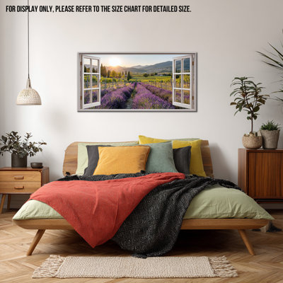  Printemps, toile, art mural, scène de fenêtre, paysage coucher de soleil, sérénité de la nature, impressions, fenêtre ouverte, champs champêtres, image panoramique, forêt naturelle, peinture, grande décoration murale, 12 x 24 pouces