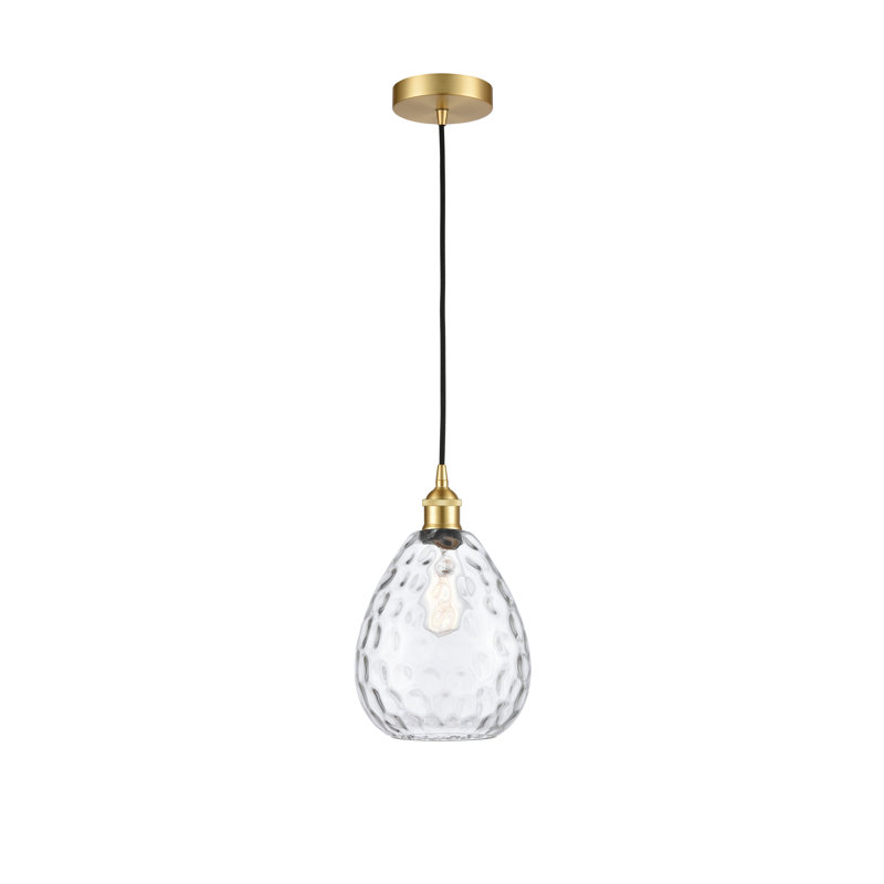 Luminaire suspendu simple à 1 lumière Oceanne, Or satiné