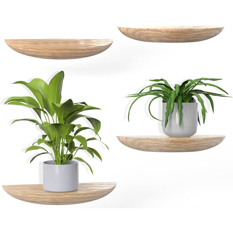 Tablette flottante en bois 4 pièces Dahianna