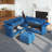 Ahren Velvet Reclining L-Shaped Sectional Reversible-356792864