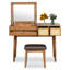 Ensemble coiffeuse avec tabouret, coiffeuse et trois tiroirs Tusarora-1755679123