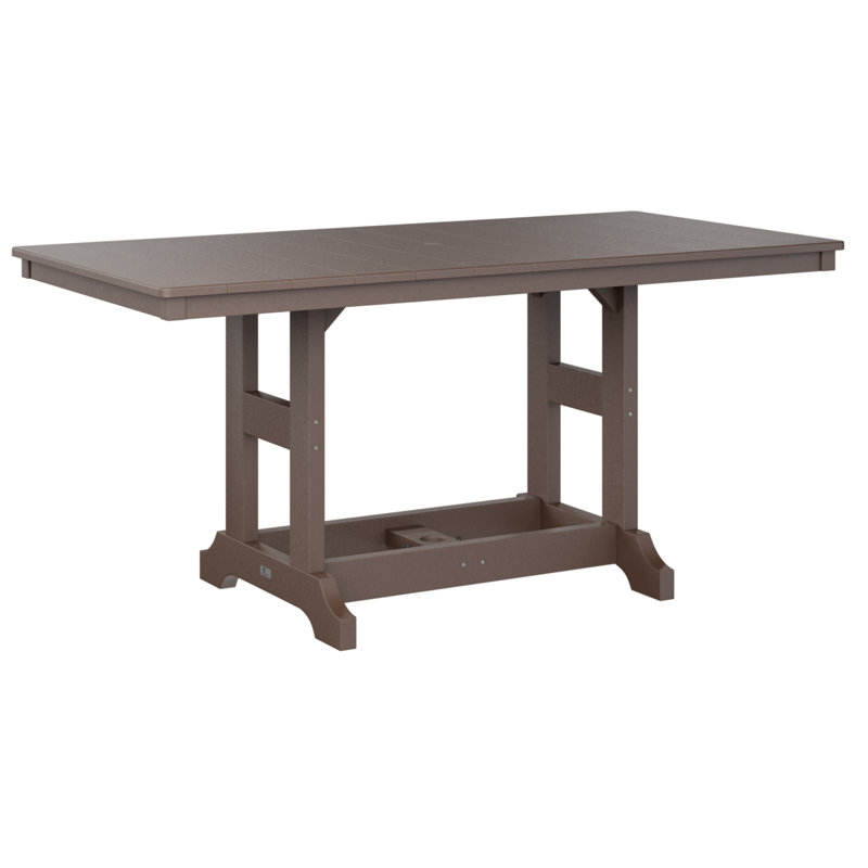 Table de bar rectangulaire Berlin Garden, H 39,5 po x l 66 po x P 33 po, Chocolat / Brun