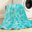 Jeté en molleton bleu ultra doux en flanelle, imprimé eau de mer turquoise-132215442