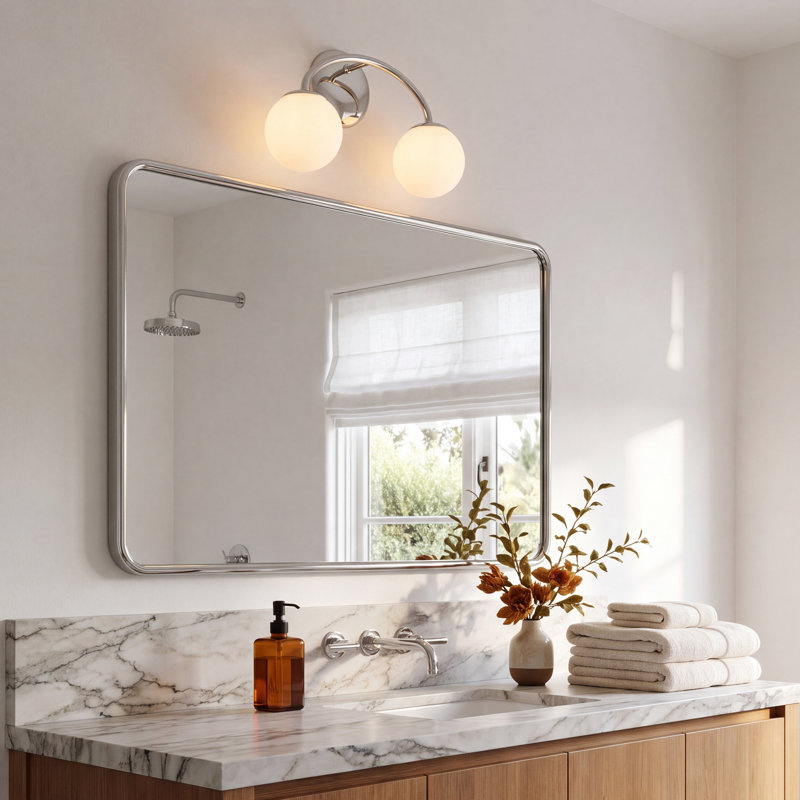 Alain 2-Light Dimmable Vanity Light, Polished Nickel
