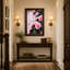 Art mural sur toile rose avec fleurs de camélia-1070399831