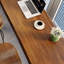 Table de bar en fer massif noisette + bois massif noir + fer