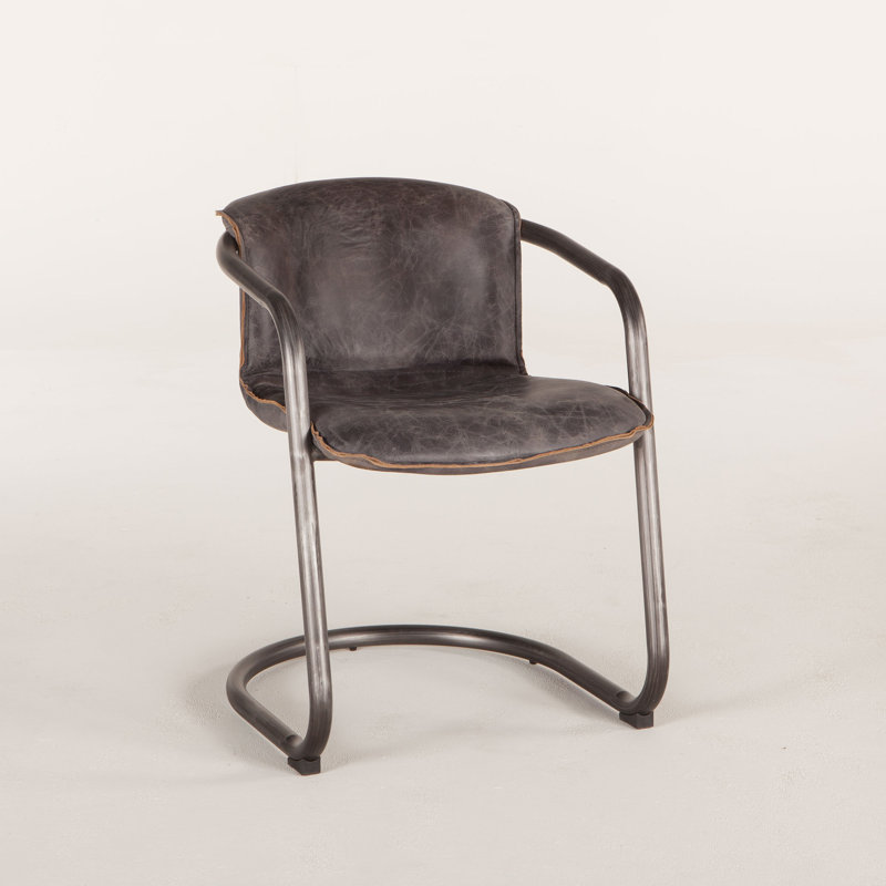 Chiavari Leather Arm Chair, Antique Ebony