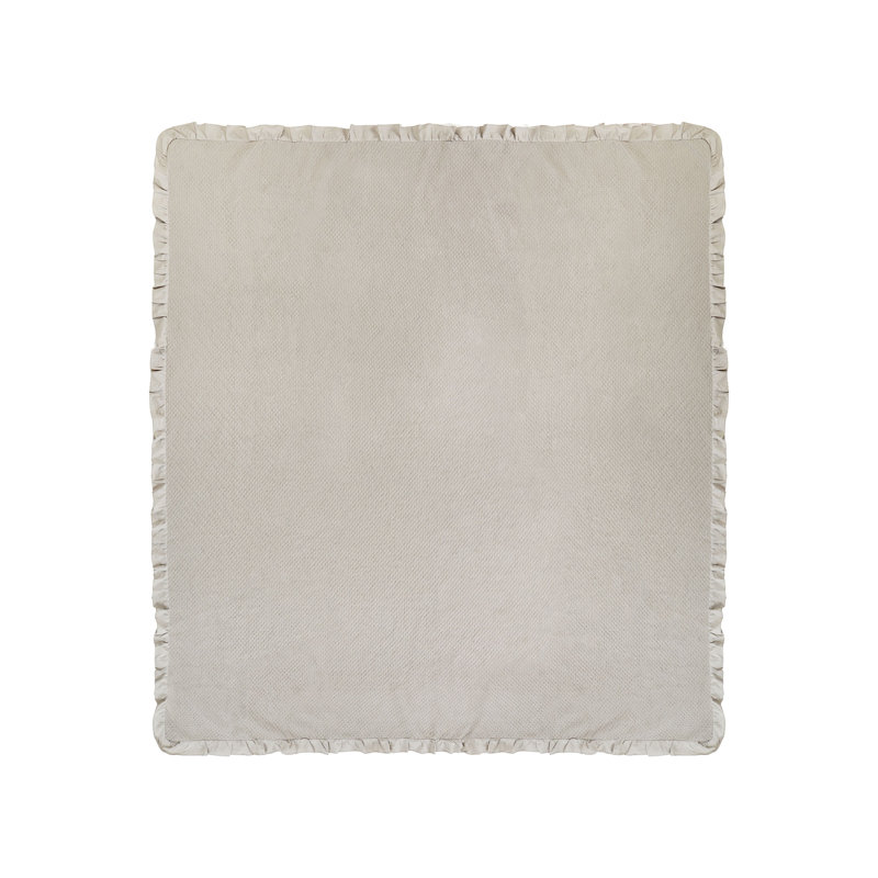 HATTON Cotton Solid Colour Bedspread, 220 x 240 cm Bedspread, Taupe