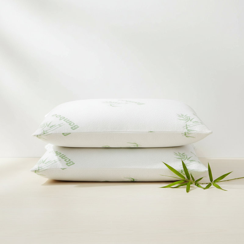 Shredded Memory Foam Rayon from Bamboo Medium Support Pillow, Queen