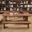 Bureau rectangulaire brun en bois massif-108066675