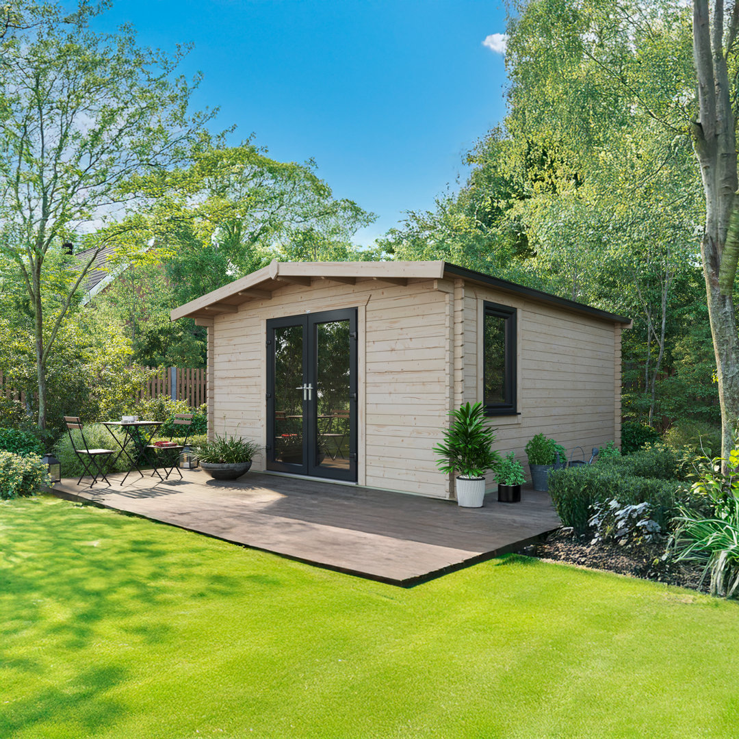 Powersheds 16 x 14ft Chalet Log Cabin, Doors Central - 44mm
