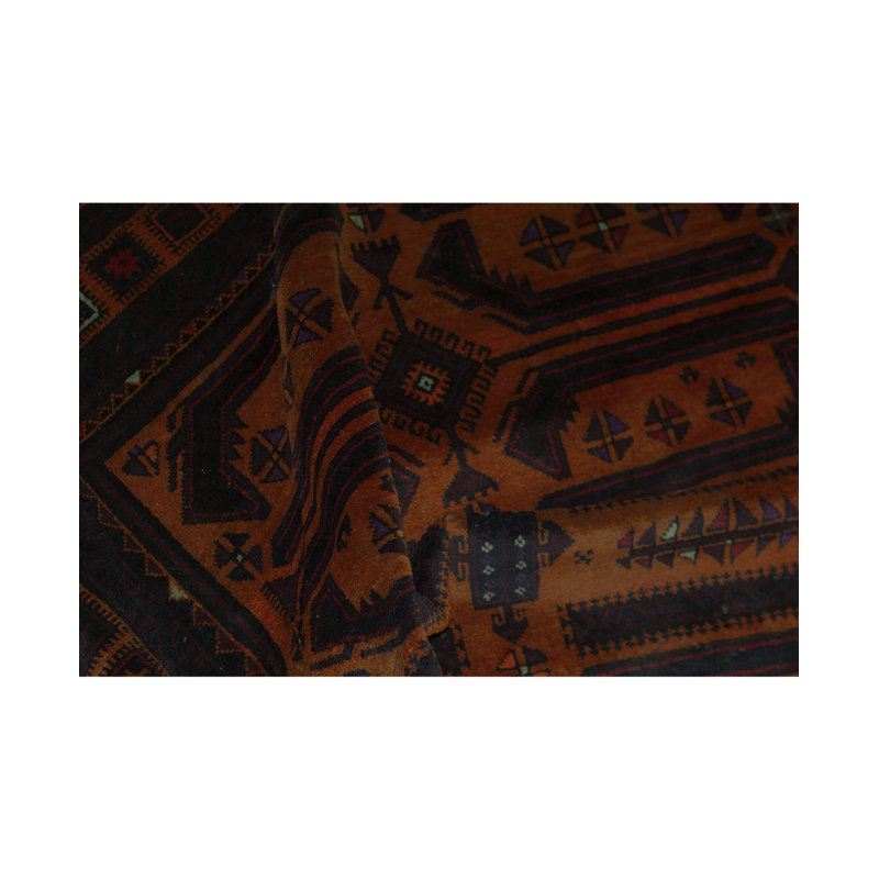 Hand-Knotted High-Quality Brown and Red Area Rug