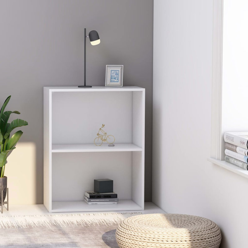 Bibliothèque en bois d'ingénierie, (2 tablettes) H 30,1 po x l 23,6 po x P 11,8 po, Blanc