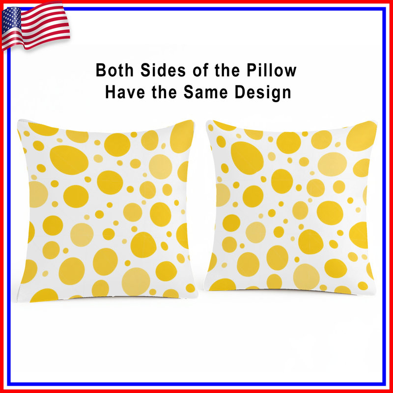Polka Dot Throw Pillow, Pattern Double Sided Pillows, 14 x 14 inches