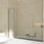 Jraty 39'' W x 55'' H Door Frameless Tub Door in Silver-97780854