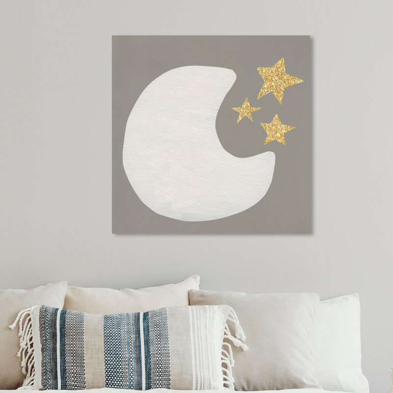 « lune et étoiles », impression encadrée, H 12 po x l 12 po x P 0,75 po, Toile tendue