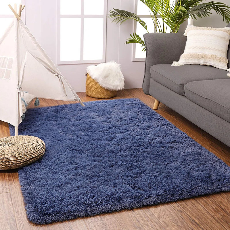 Tapis bleu marine Shahen, Rectangulaire 8 pi x 10 pi
