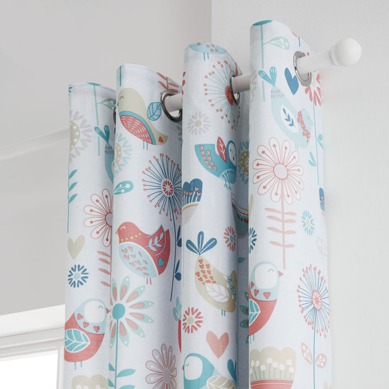 Little Birds Easy Care Eyelet Curtains