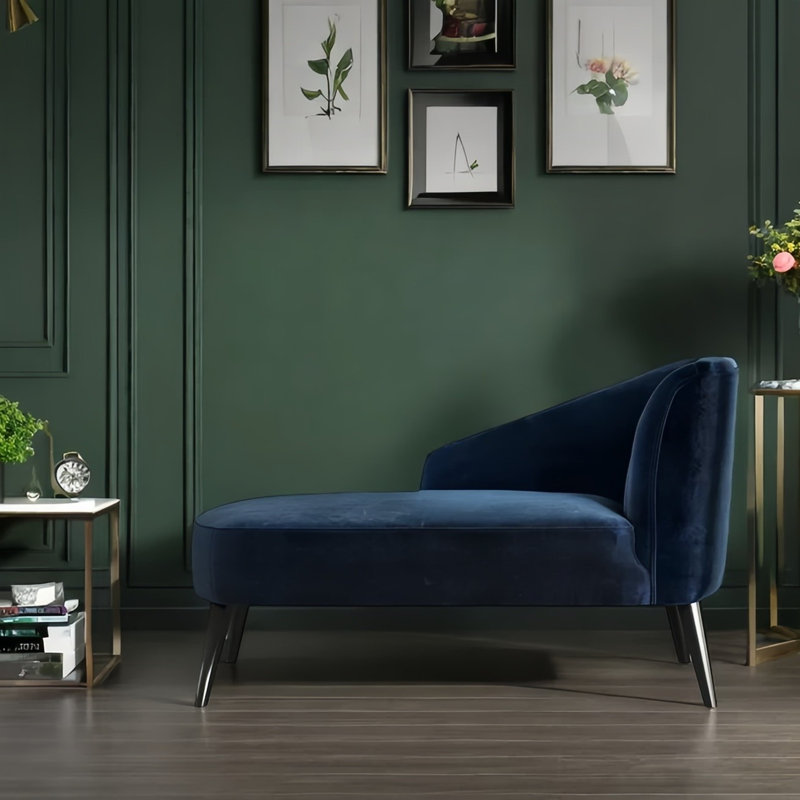 Chaise longue élégante, confortable et de qualité décontractée, Orienté à droite, Bleu