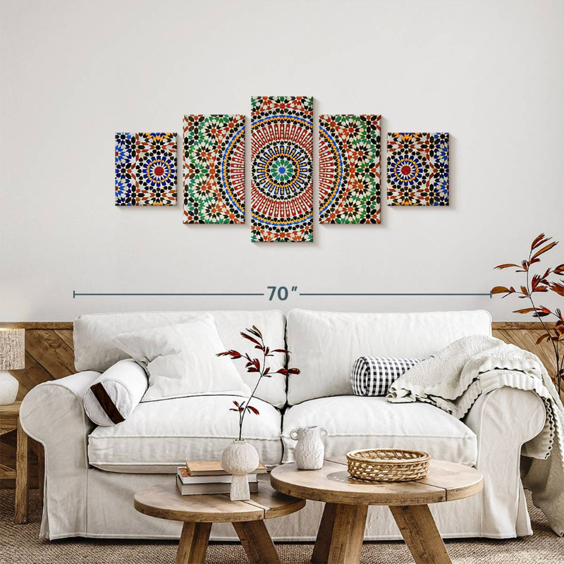 Kerner Traditional Moroccan Mosaic, 24" H x 55" W
