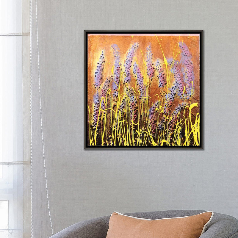 Lavande douce - reproduction d'art murale - toile encadrée, 26" x 26", Framed Canvas, Grey