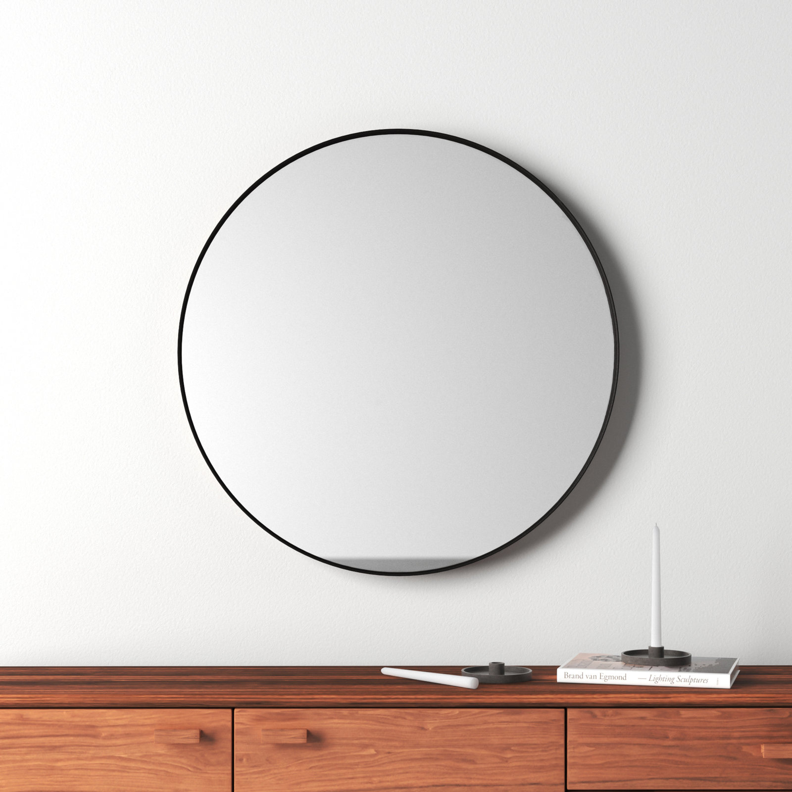 Lansing 36" Stainless Steel Mirror, Brushed Black Stainless Steel