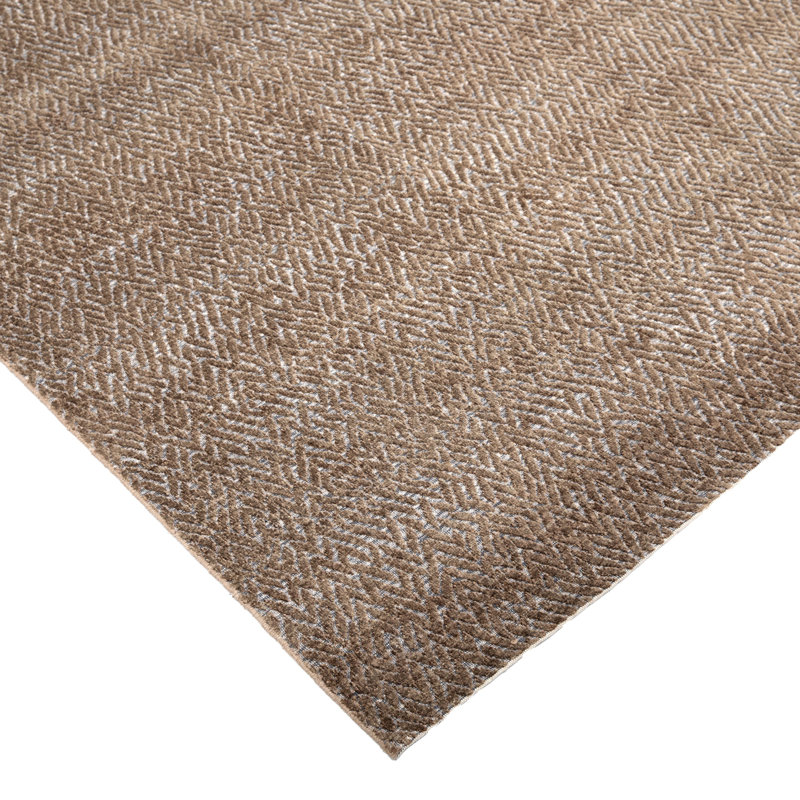 Brown Flatweave Silk Rug - 9' x 12'