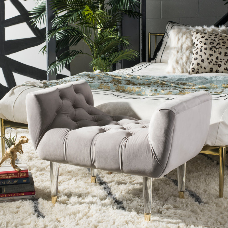 Broomvane Upholstered Bench, Pale Taupe