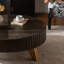 Table basse 35,4 po en brun. Pieds en bois massif et surface élégante. Pour le café, la décoration, la lecture. Table ronde offerte. Idéal pour la décoration. Garantie-897871586