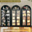 71" Tall Arched Display Cabinet With Water Ripple Doors