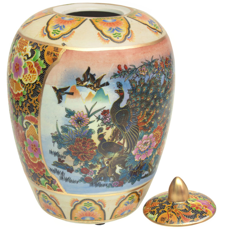 Pot en porcelaine Pomona, Paon Satsuma