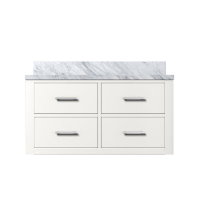 36 po L x P 22 po avec comptoir en marbre et structure en bois massif, salle de bain blanche