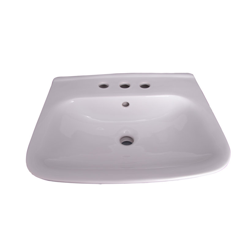 Barclay Eden 450 14.5'' White Vitreous China Rectangular Bathroom Sink with Overflow, 8" Centers