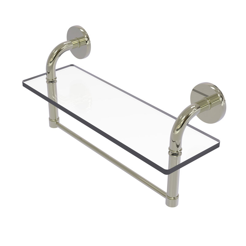 Tioga Bracket Shelf with Towel Bar, Polished Nickel