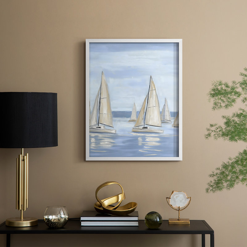 NAUTICAL Series V, reproduction encadrée - bois massif, H 21 po x l 17 po, Blanc